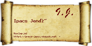Ipacs Jenő névjegykártya